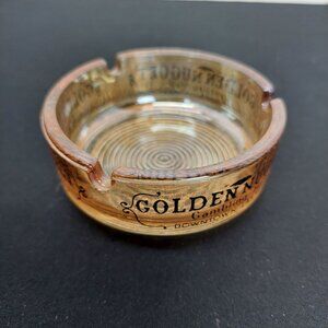 VTG Old Las Vegas Golden Nugget Gambling Hall Ashtray Iridescent Amber Color